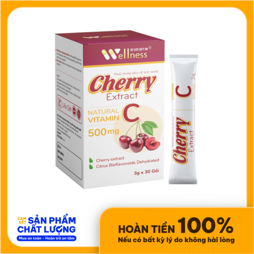 Cherry extract - Bổ sung vitamin C tổng hợp Hỗ Trợ Tăng Cường Sức Khoẻ Nâng Cao sức Đề Kháng